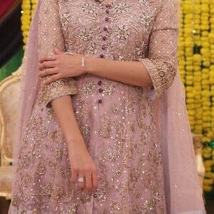 Exquisite Mauve Embellished Wedding Dress